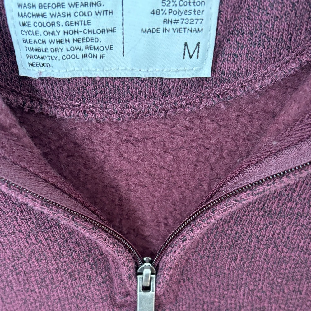 Sonoma Men's Deep Burgundy Zip-Up Sweater - Picture 11 of 13